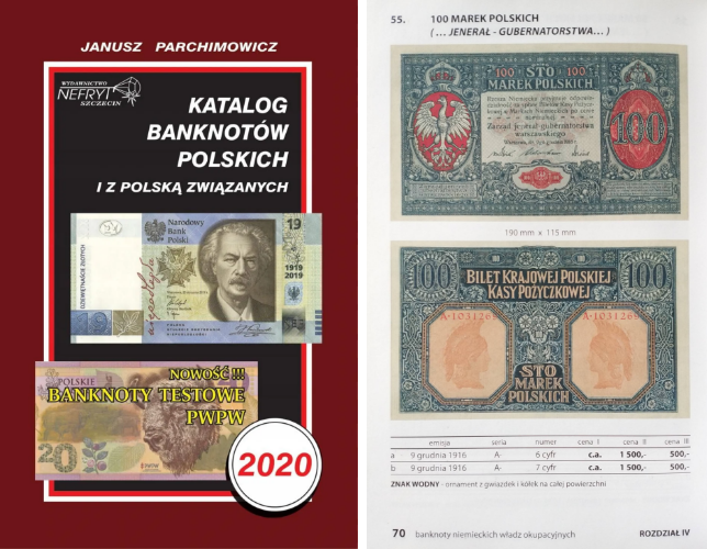 Katalog banknotów polskich Janusza Parchimowicza - wyd. 2020