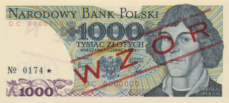 wzór 1000 zł 1982 - DC