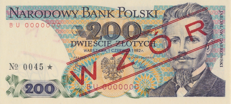 wzór 200 zł 1982 - BU
