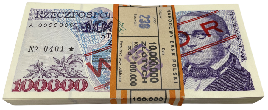 wzór paczki bankowej 100.000 zł 1993 - A
