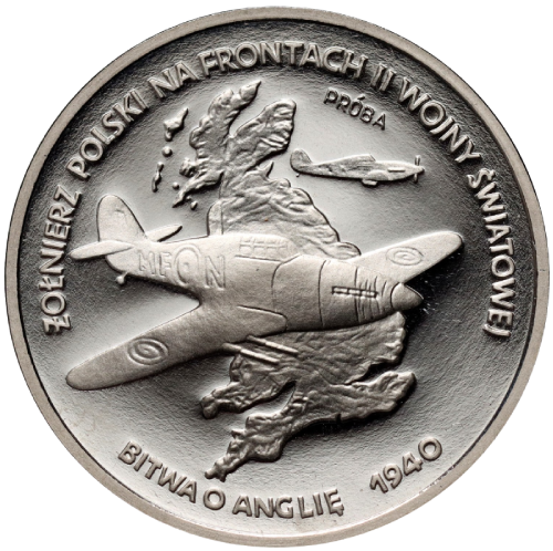 Moneta kolekcjonerska Bitwa o Anglię 1940, nominał 100000 złotych, emisja z 1991 roku