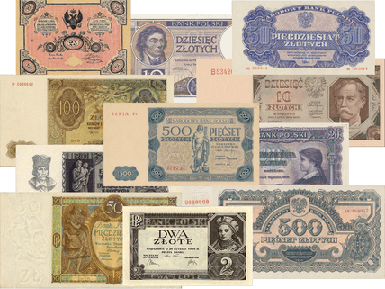 Zbiór polskich banknotów